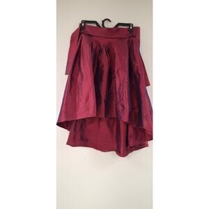 Women's Touch Me Maroon Taffeta Style High Low Skirt 2X